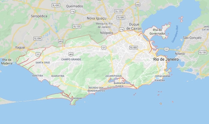 Mapa Do Rio De Janeiro America Do Sul Destinos
